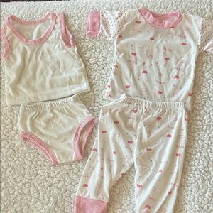 Pink and White Kids Pajama Set
